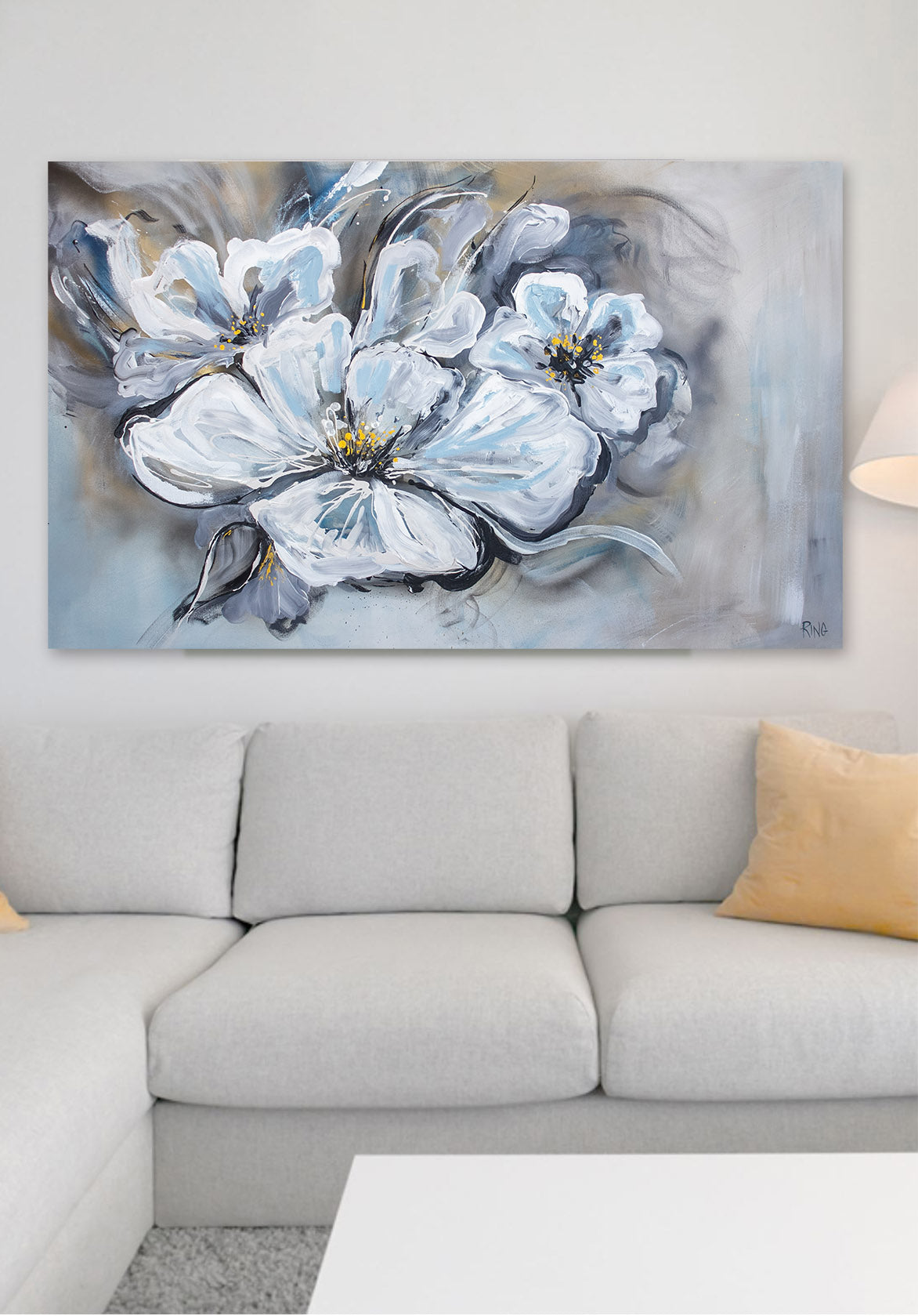 Sapphire Blooms - Original Painting