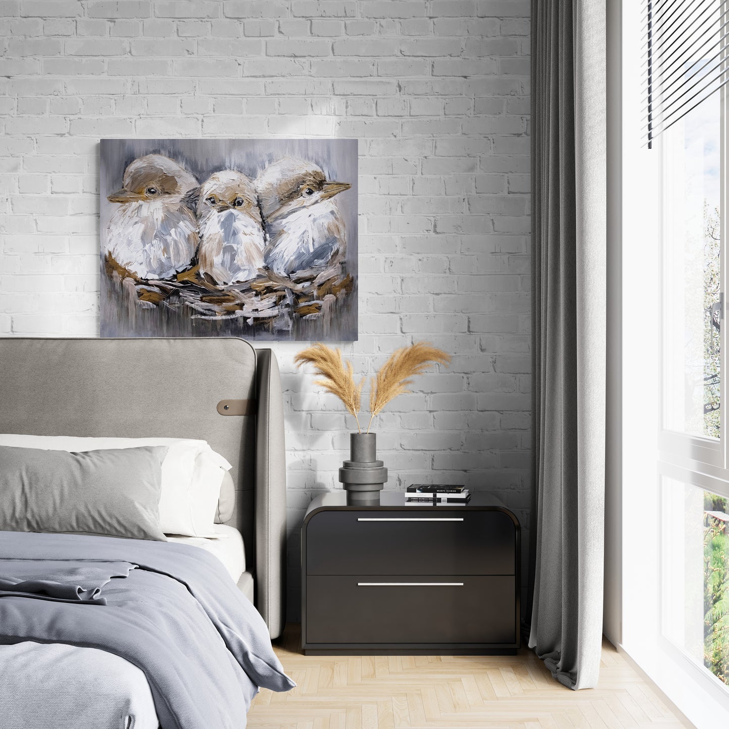 Barn Bird Trio - Canvas Print