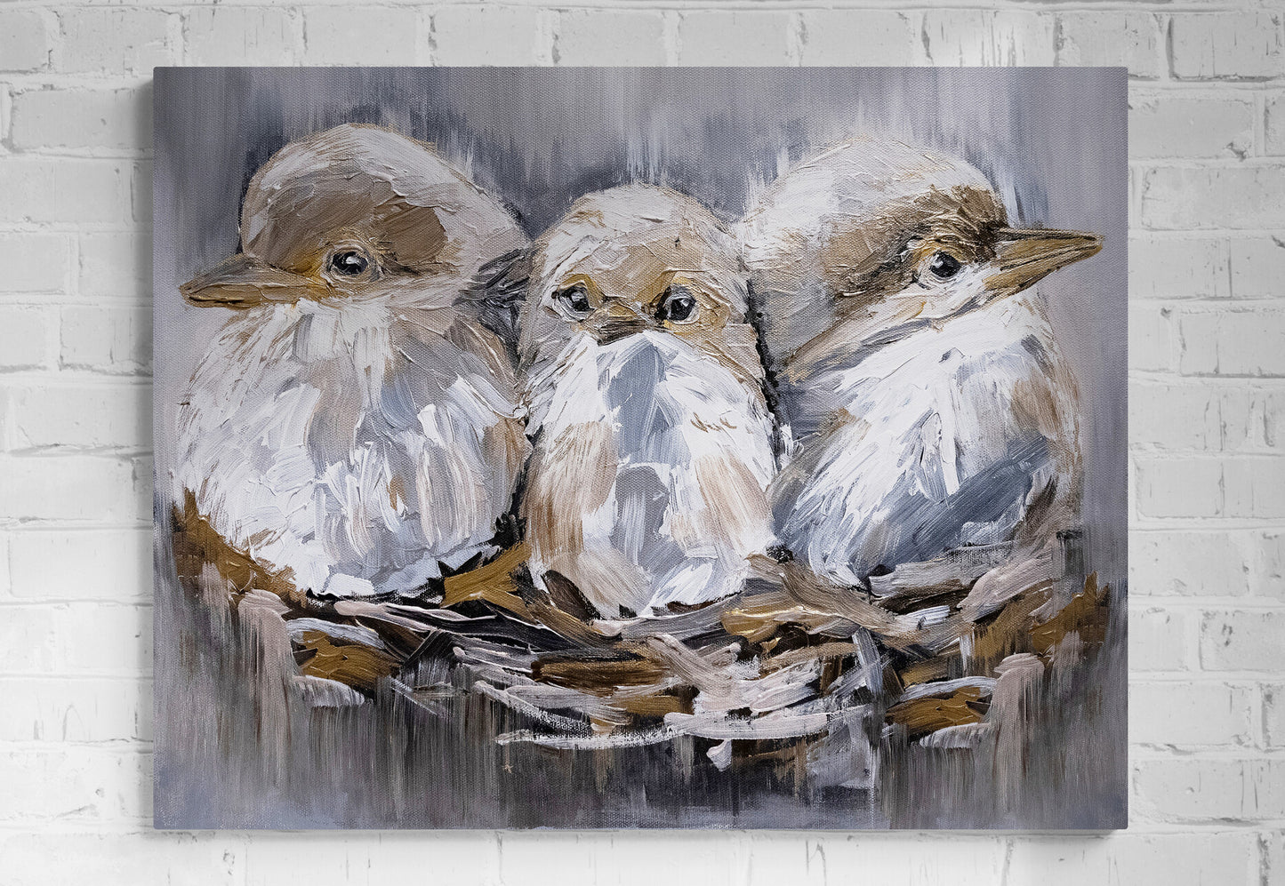 Barn Bird Trio - Canvas Print