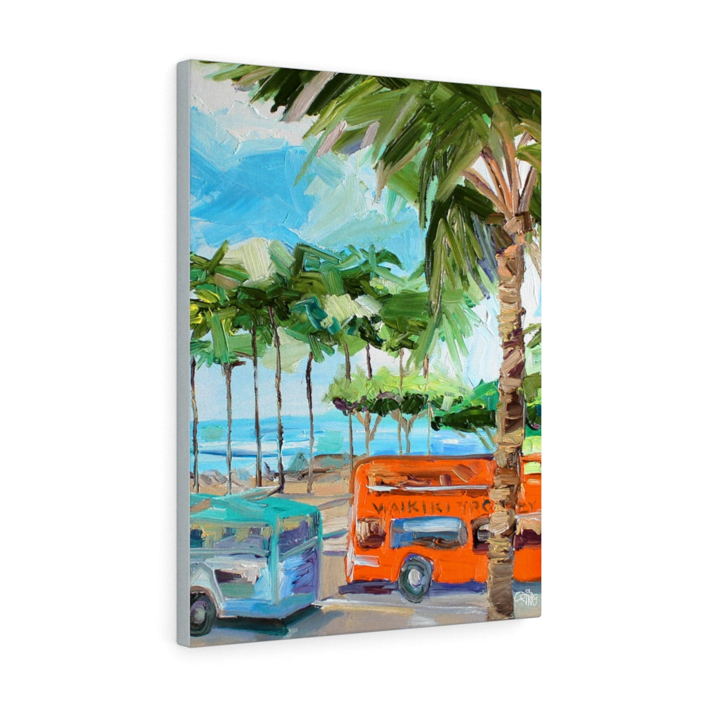 Waikiki Buses - Canvas Print