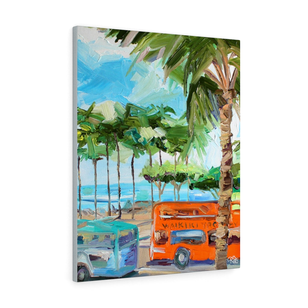 Waikiki Buses - Canvas Print