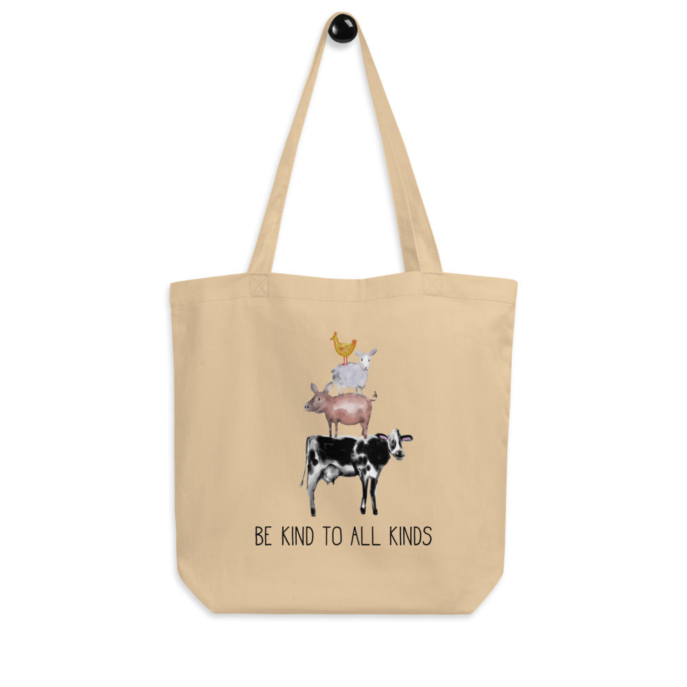 Be Kind To All Kinds- Eco Tote Bag - Certified Organic Cotton