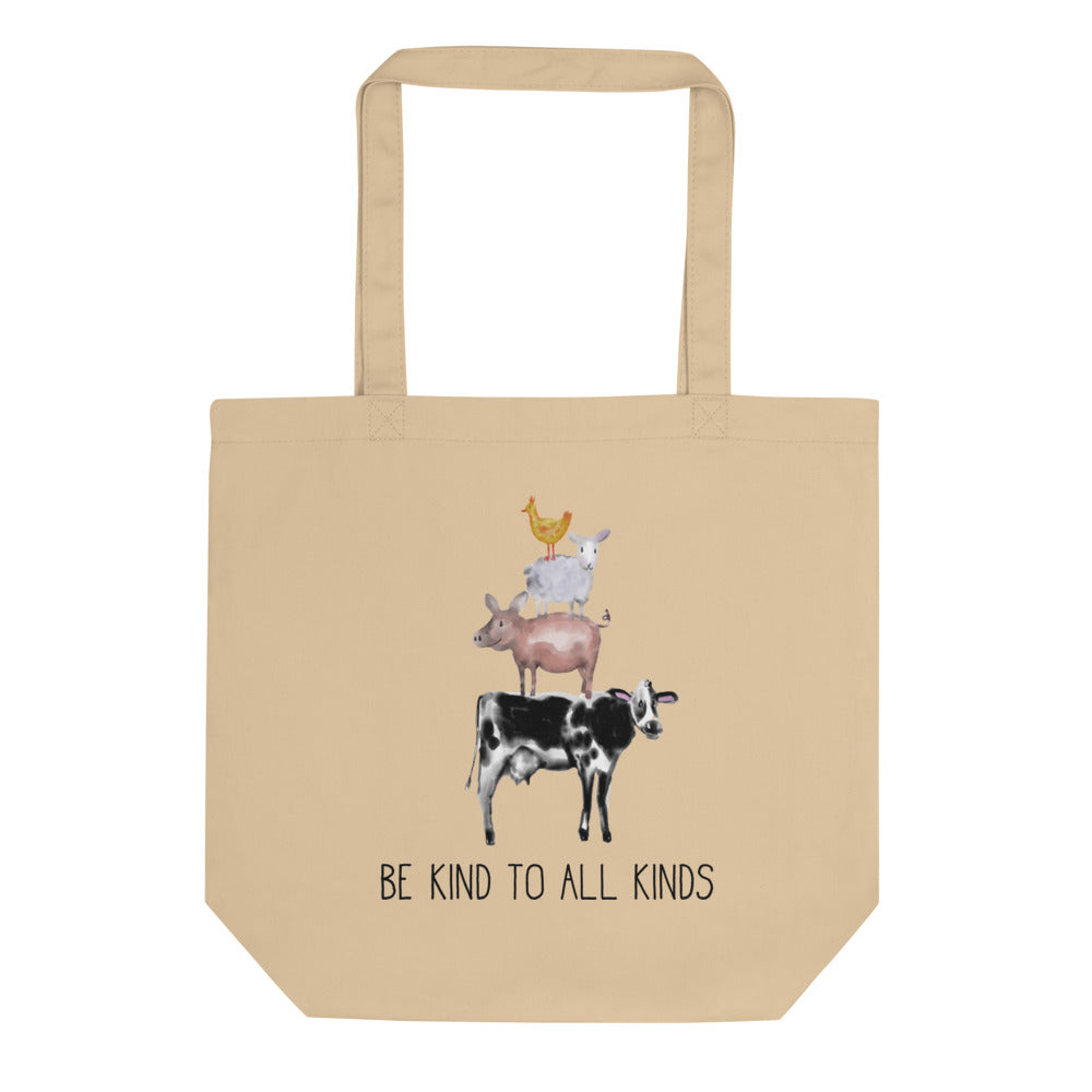 Be Kind To All Kinds- Eco Tote Bag - Certified Organic Cotton