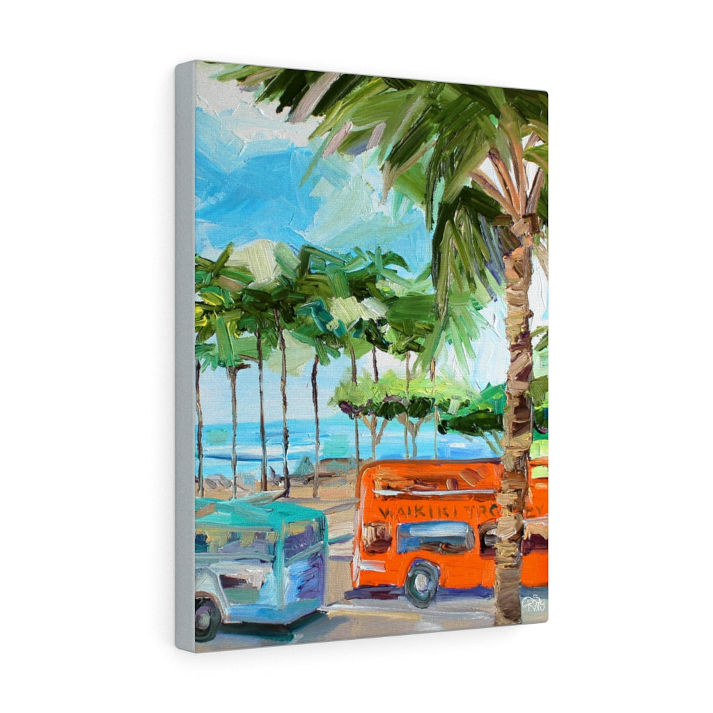 Waikiki Buses - Canvas Print