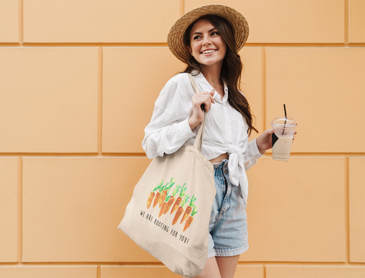 We Are Rooting For You!- Eco Tote Bag - Certified Organic Cotton