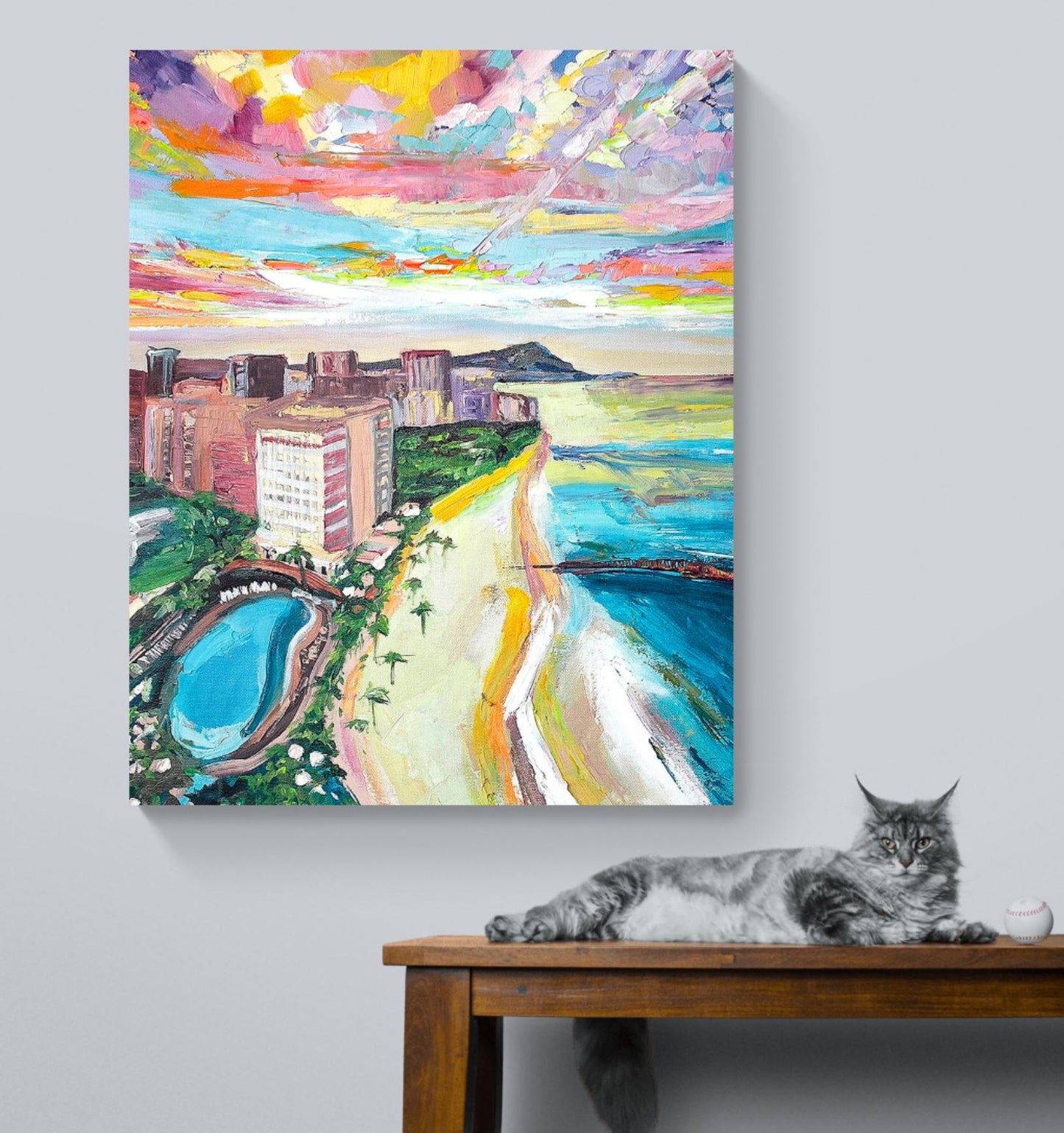 Waikiki Buses - Canvas Print
