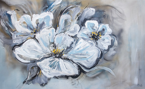 Sapphire Blooms - Original Painting