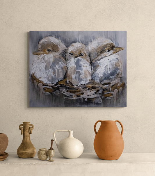 Barn Bird Trio - Canvas Print