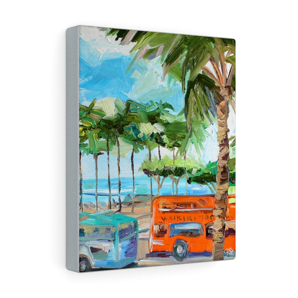Waikiki Buses - Canvas Print