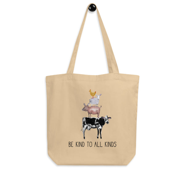 Be Kind To All Kinds- Eco Tote Bag - Certified Organic Cotton