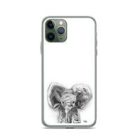 IPhone case with white background . Water colour elephant 