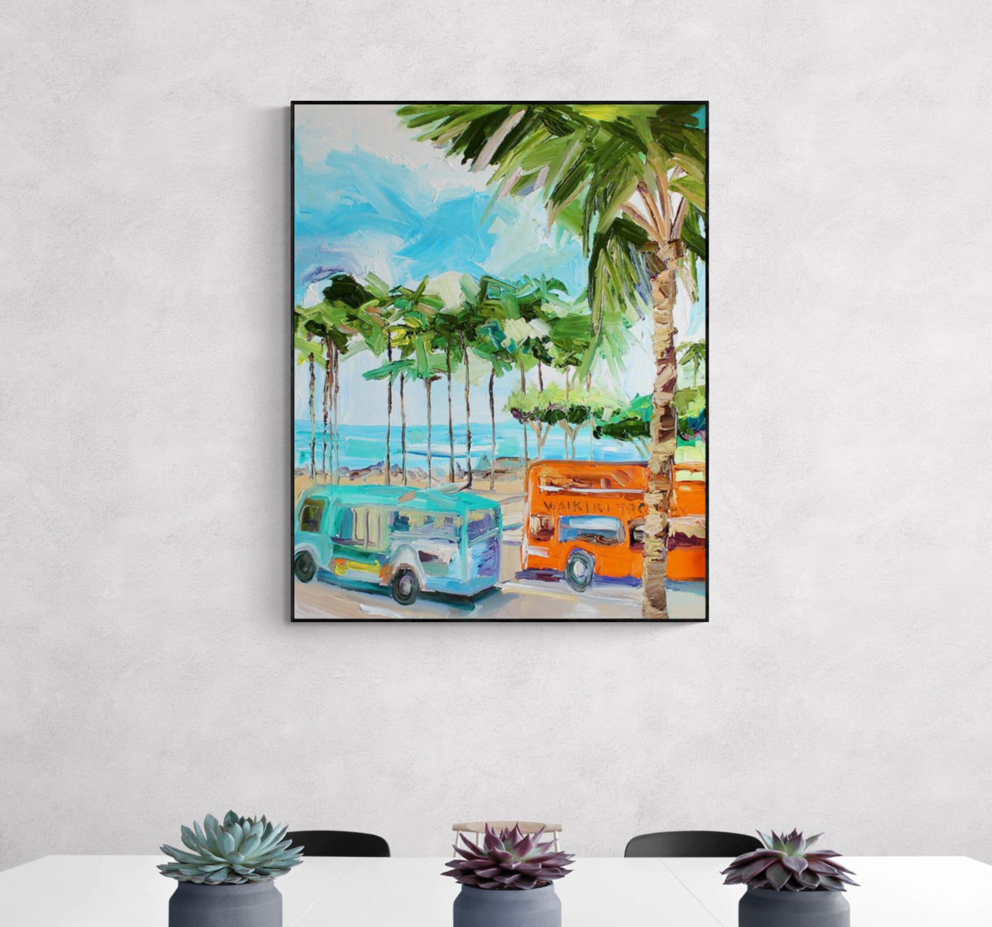 Waikiki Buses - Canvas Print