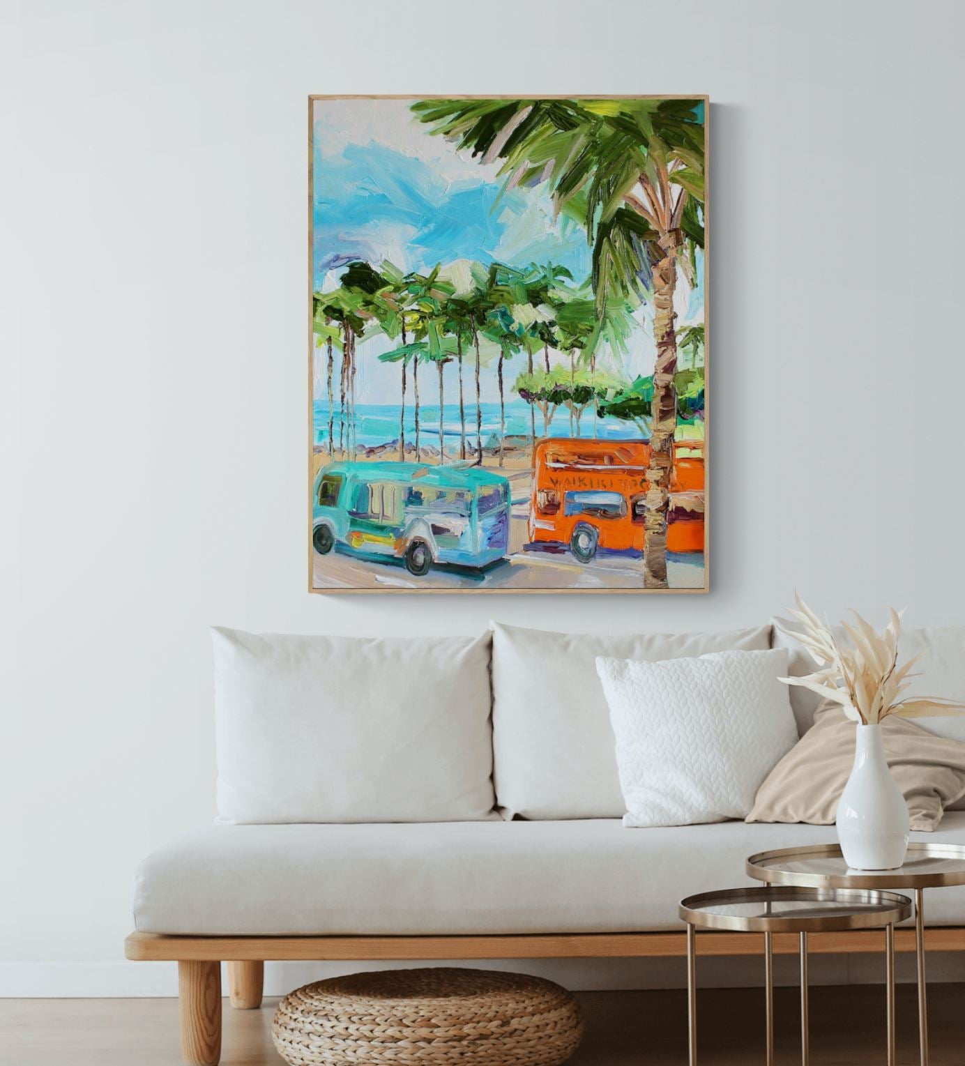 Waikiki Buses - Canvas Print